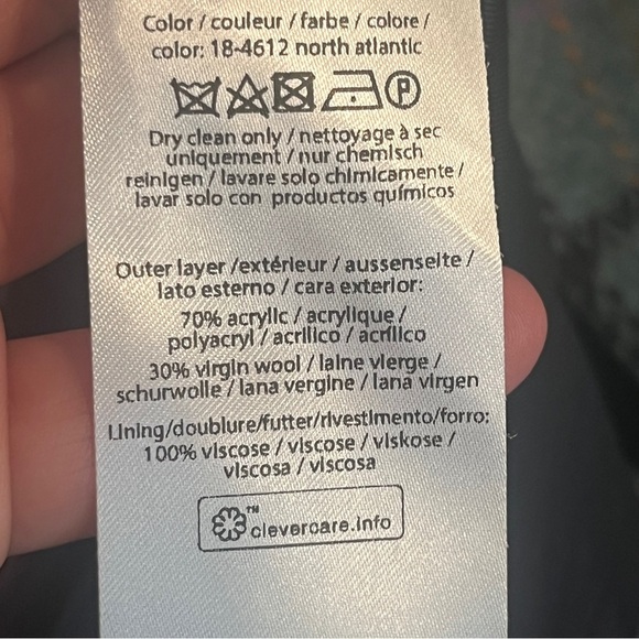 Remain by Birger Christensen Debbie coat heavy check wool blend size 4 gray blue - Picture 4 of 16